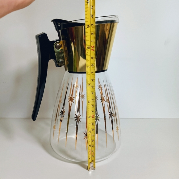 Vintage Mid Century Glass Coffee Carafe Pot With Lid - Picture 2 of 9
